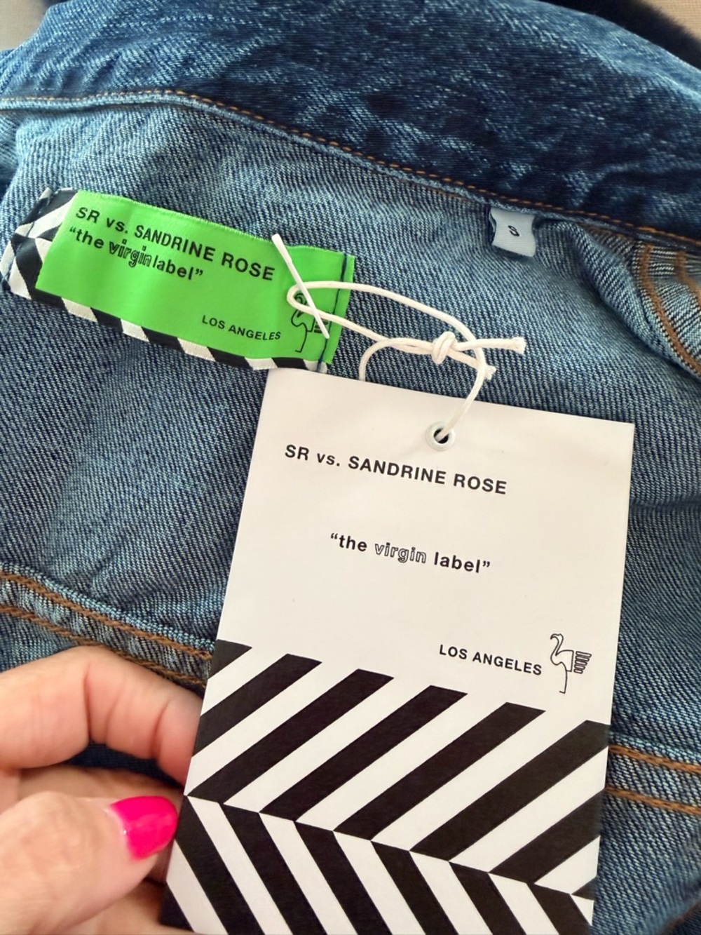 Sandrine Rose Free People Collab Tres Cool Oversized Jean Jacket Size Small NWT - Picture 6 of 7